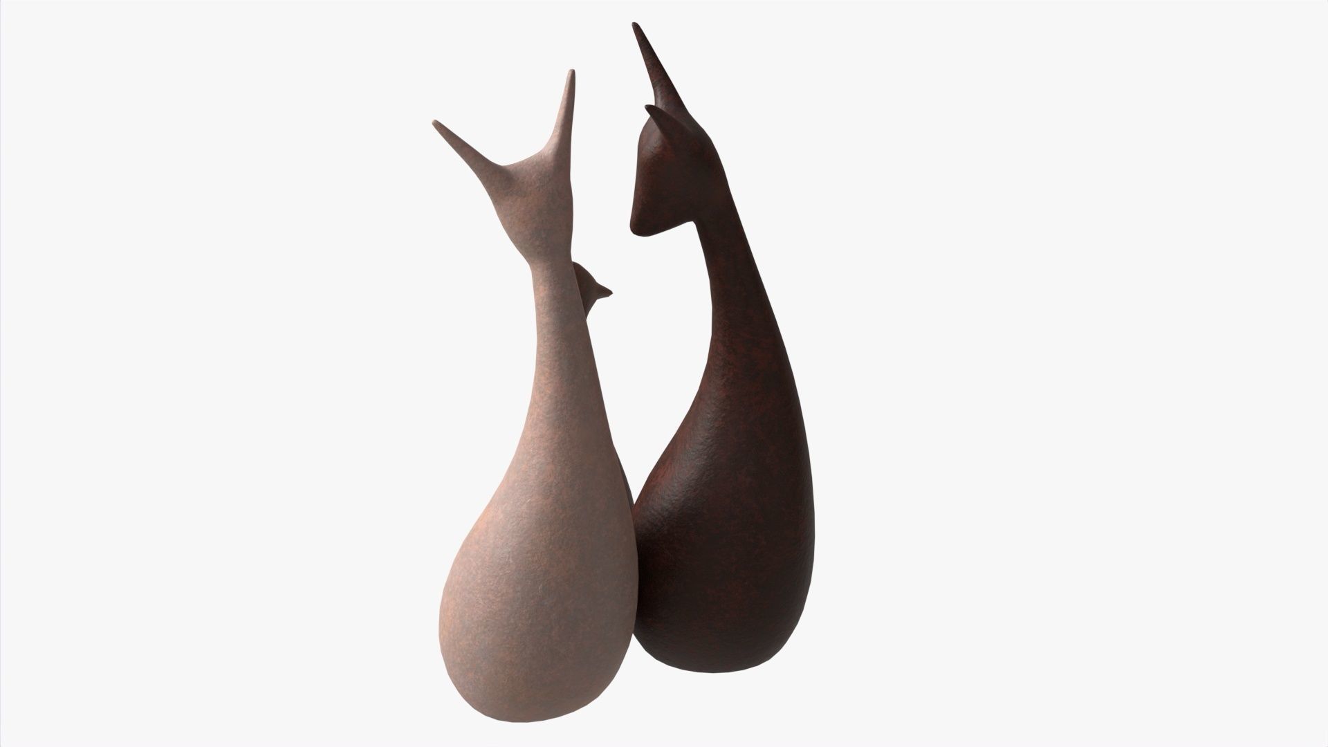 Abstract Animal Ceramic Figurine Set 03 3D model_2