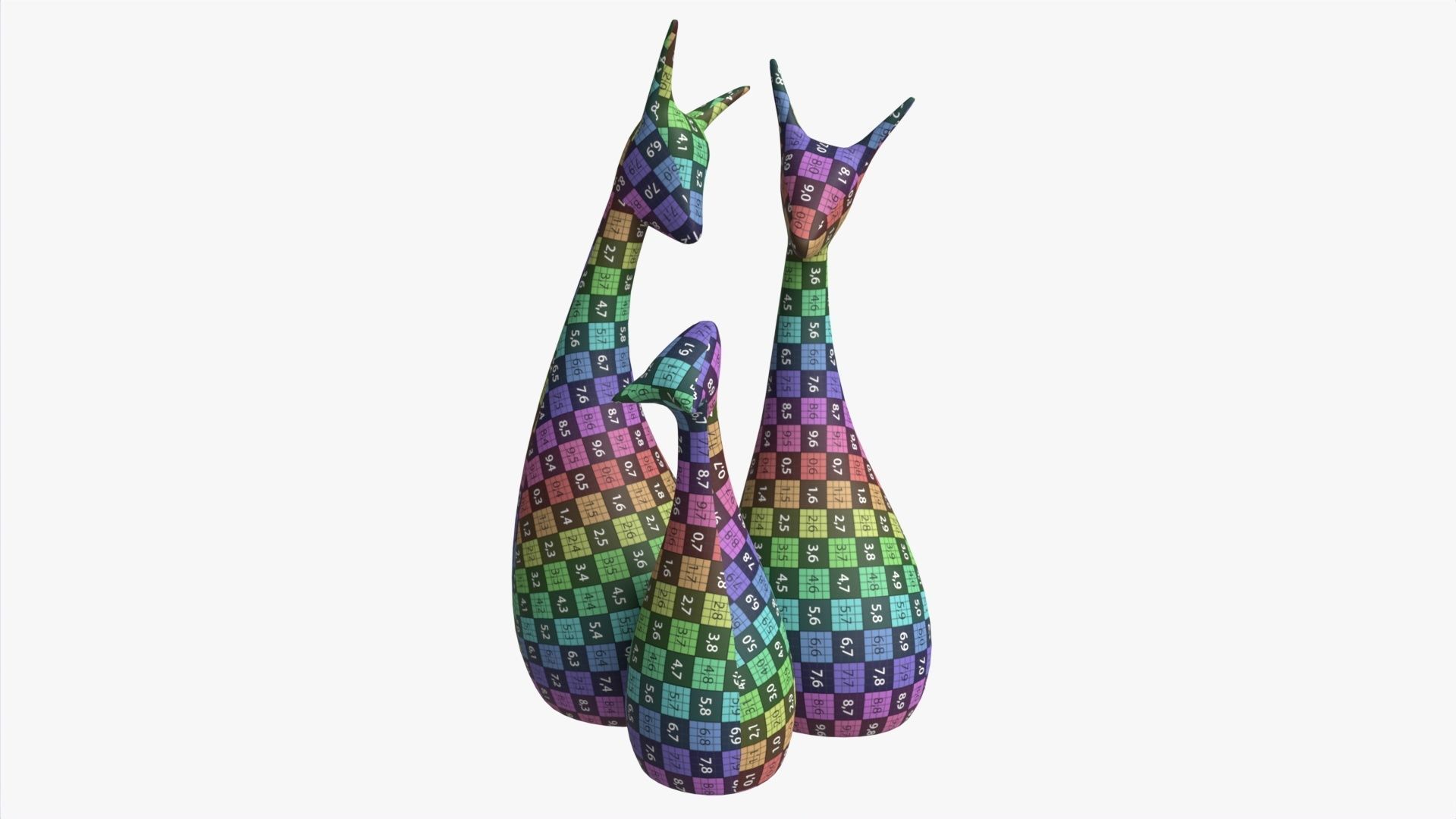 Abstract Animal Ceramic Figurine Set 03 3D model_7