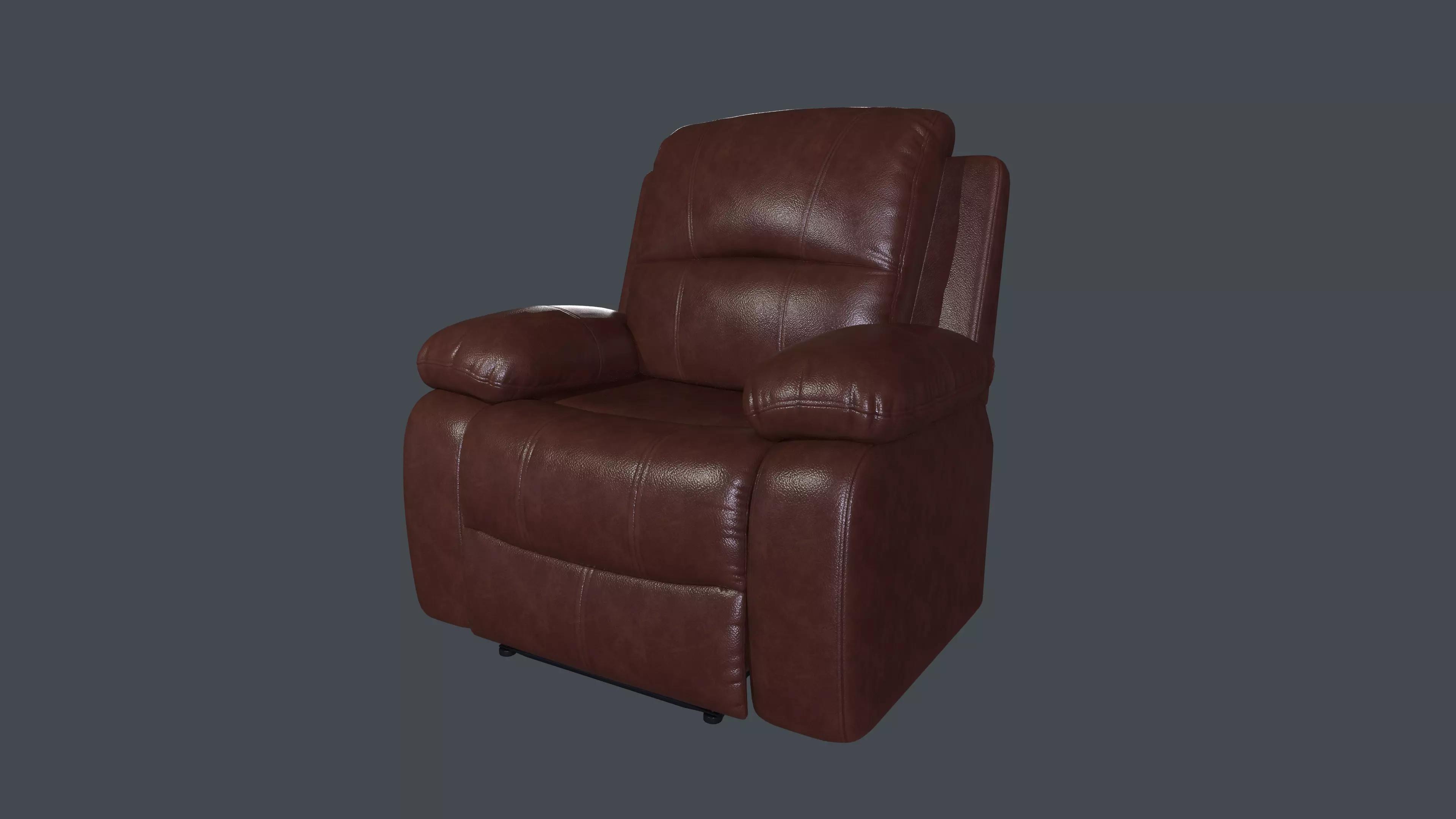 Recliner Arm Leather Chair Sofa Single Seater Low-poly 3D model