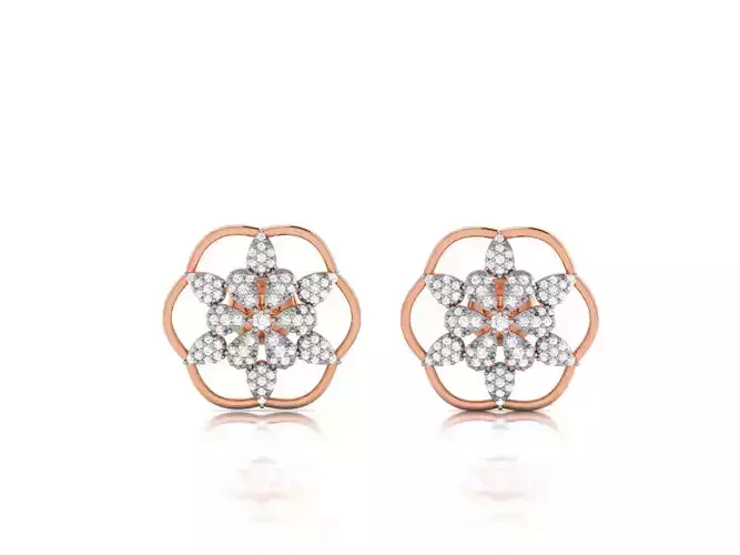 Women studs earrings 3dm render detail
