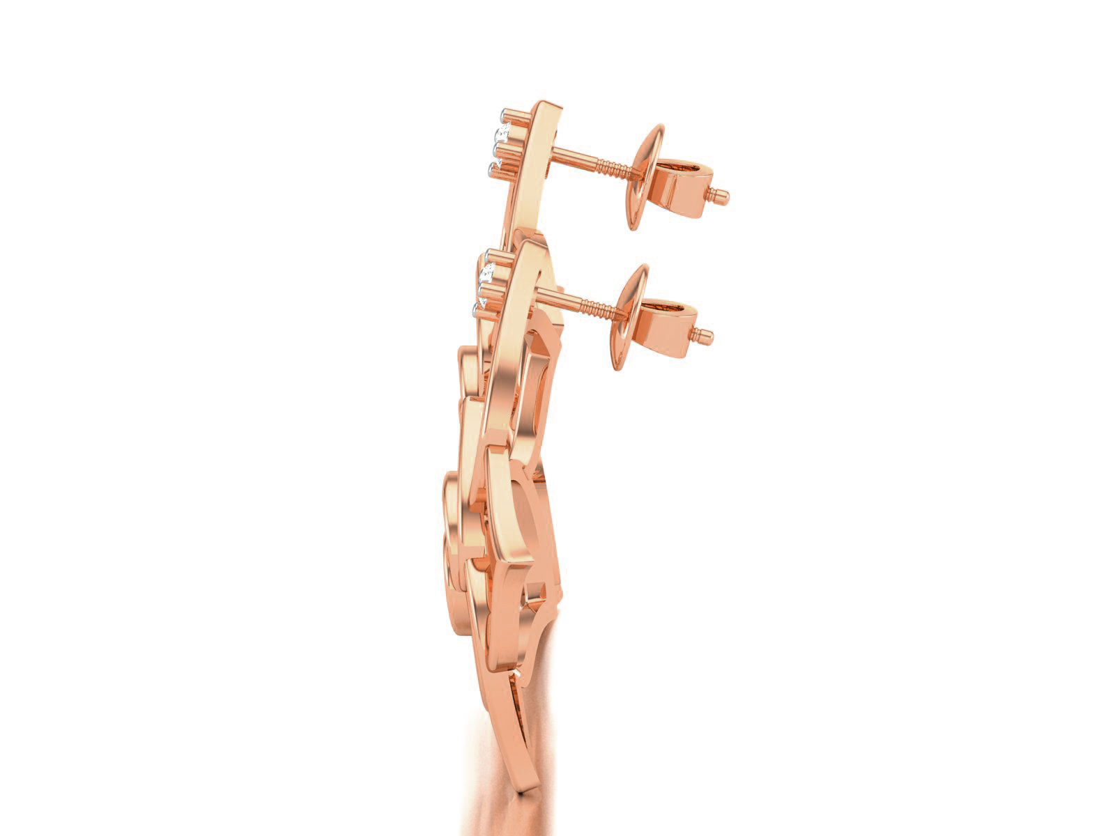 Women Rose studs earrings 3dm render detail 3D print model_4