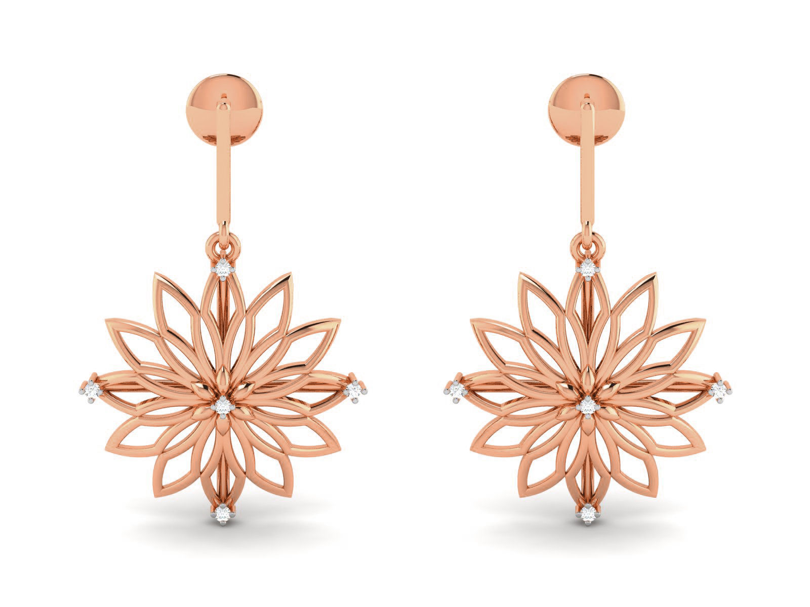 Women drop earrings 3dm render detail 3D print model_3