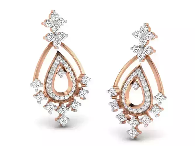 Women studs earrings 3dm render detail