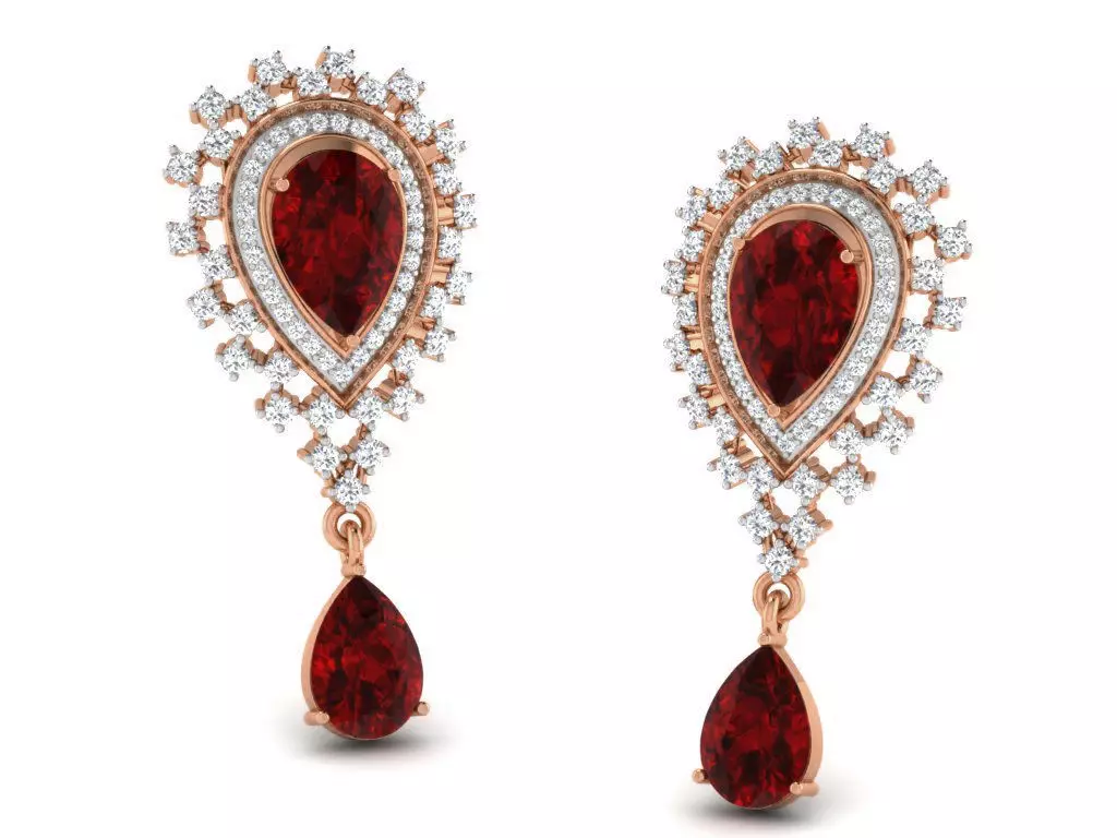 Women drop earrings 3dm render detail 3D print model_0