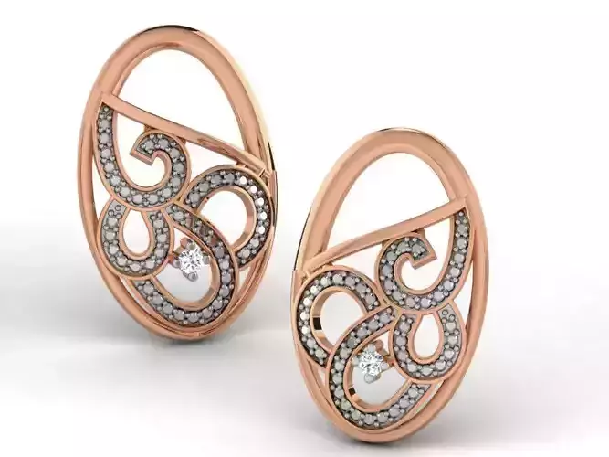 Women studs earrings 3dm render detail