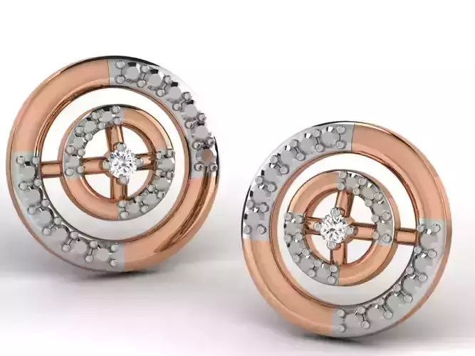 Women studs earrings 3dm render detail