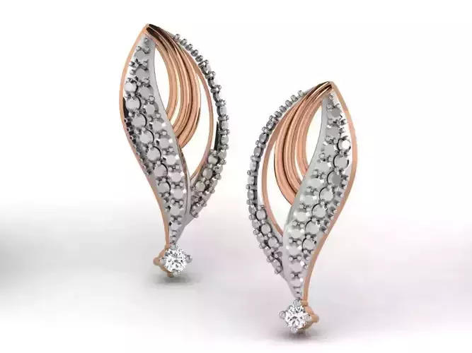 Women studs earrings 3dm render detail