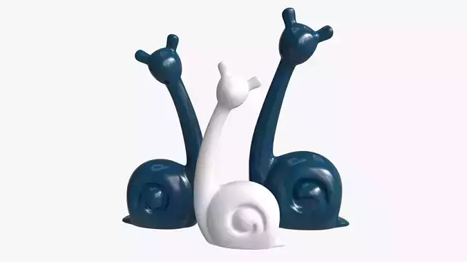 Abstract Animal Snail Ceramic Figurine Set