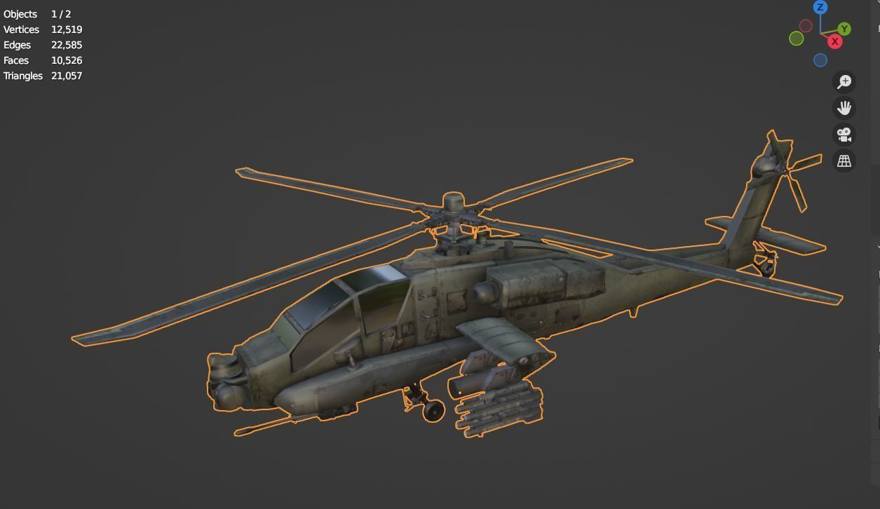 Apache helicopter 3D model_2