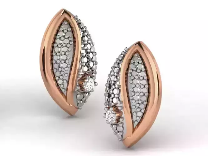 Women studs earrings 3dm render detail