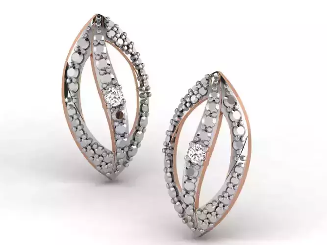 Women studs earrings 3dm render detail