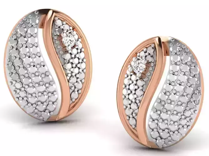 Women studs earrings 3dm render detail