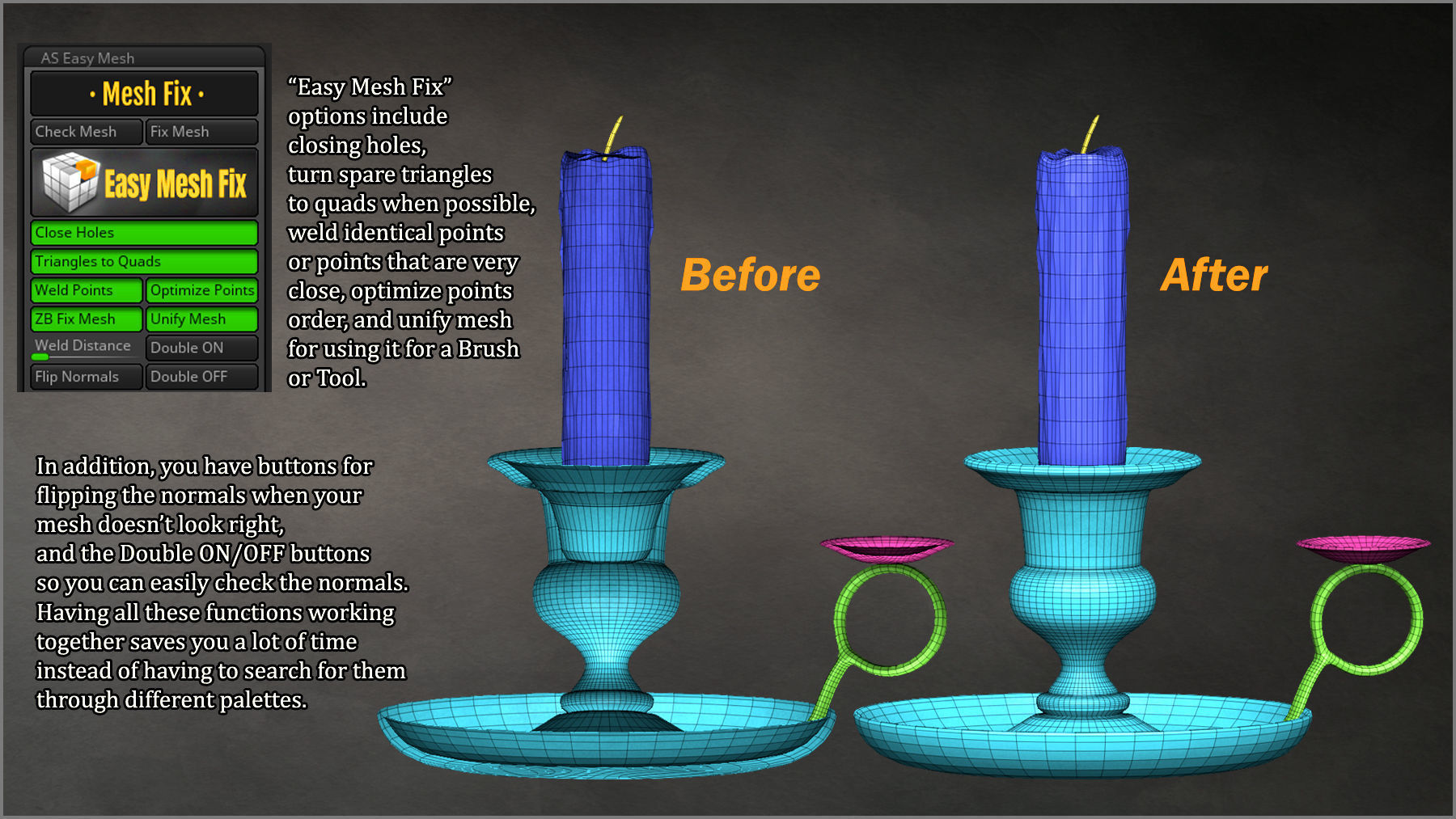 Easy Mesh ZBrush Plugin 3D model_3