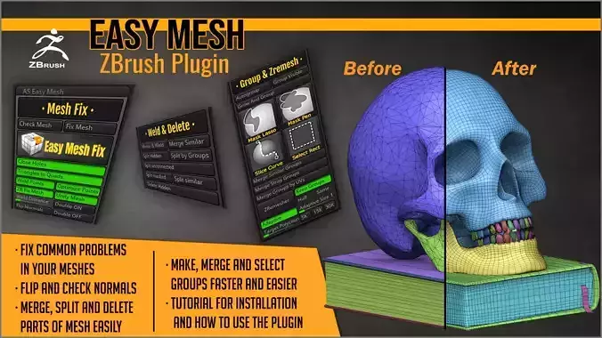 Easy Mesh ZBrush Plugin 3D model