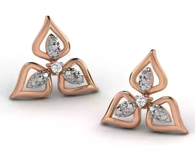 Women studs earrings 3dm render detail