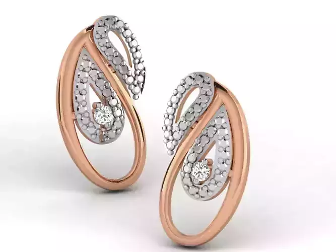 Women studs earrings 3dm render detail