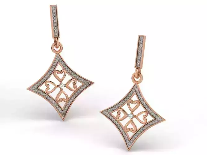 Women drop earrings 3dm render detail 3D print model