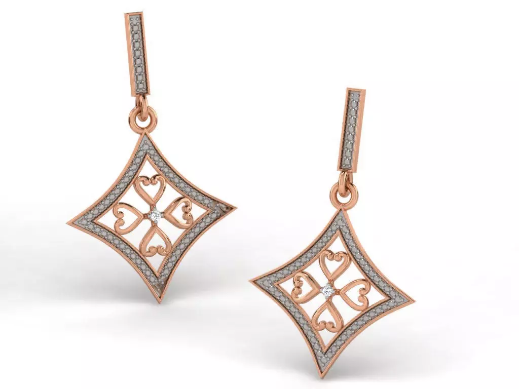 Women drop earrings 3dm render detail 3D print model_0