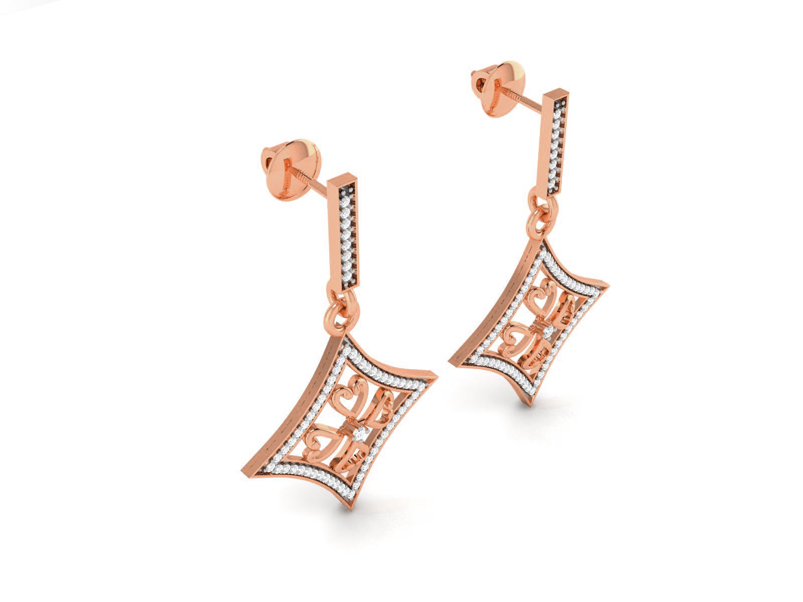 Women drop earrings 3dm render detail 3D print model_1