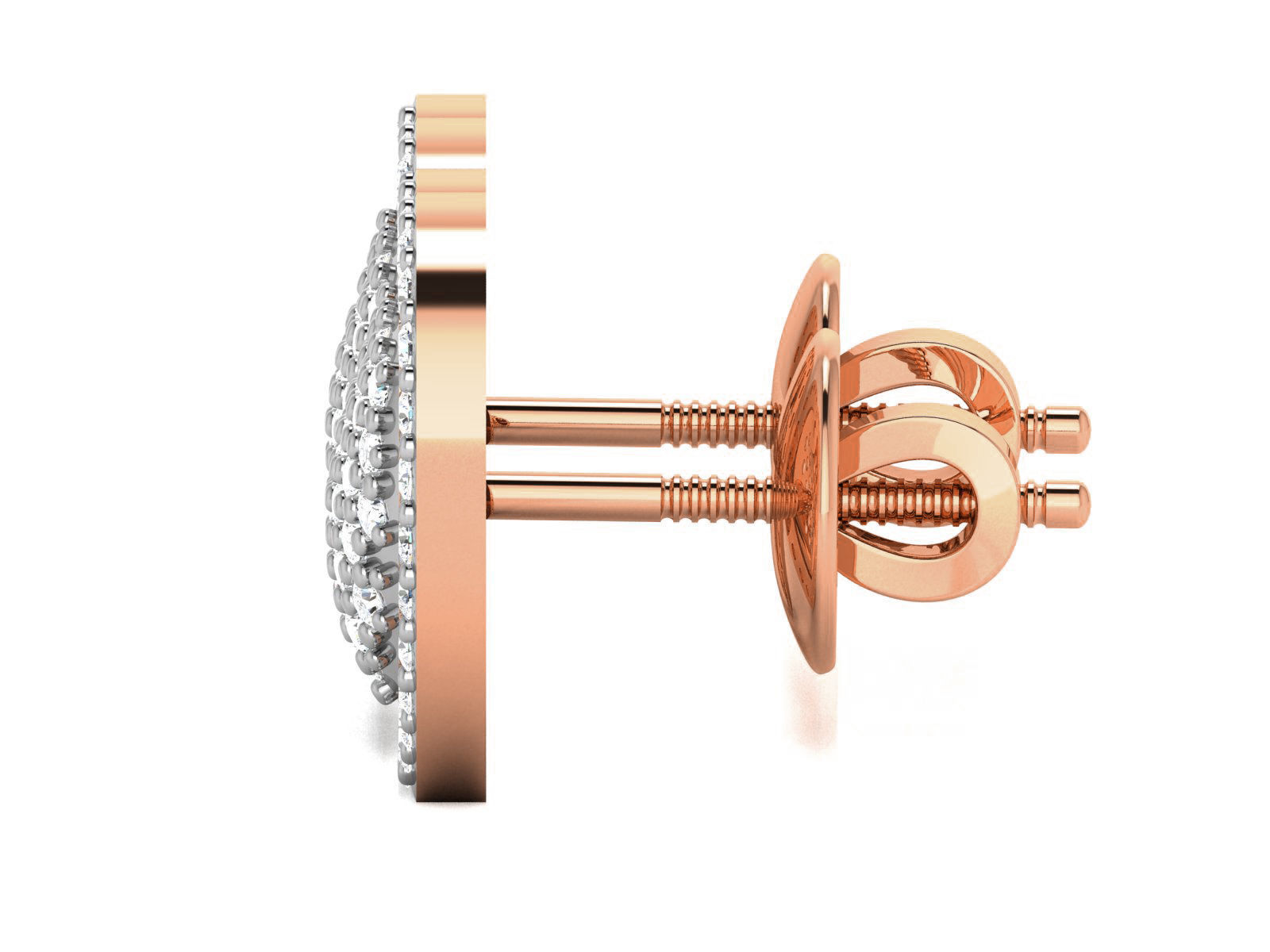 Women heart studs earrings 3dm render detail 3D print model_2