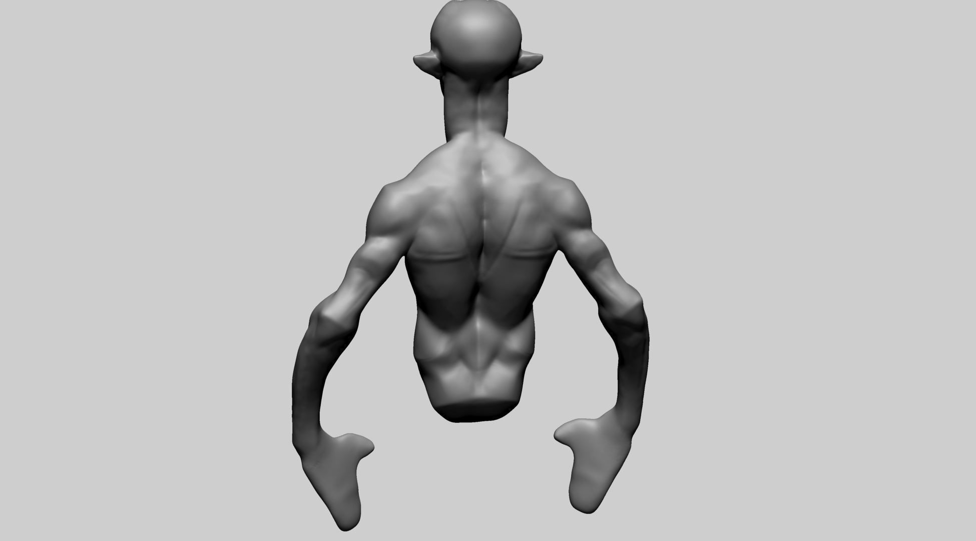 Stylized Creature Upper Body A 3D model_4