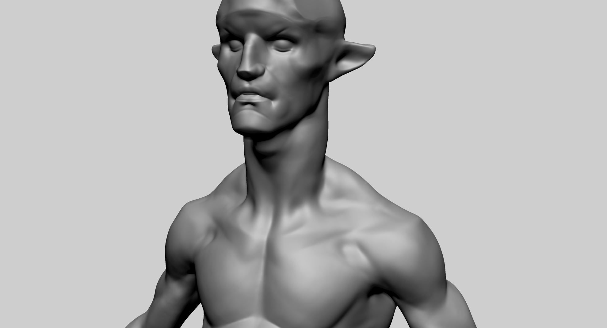 Stylized Creature Upper Body A 3D model_9