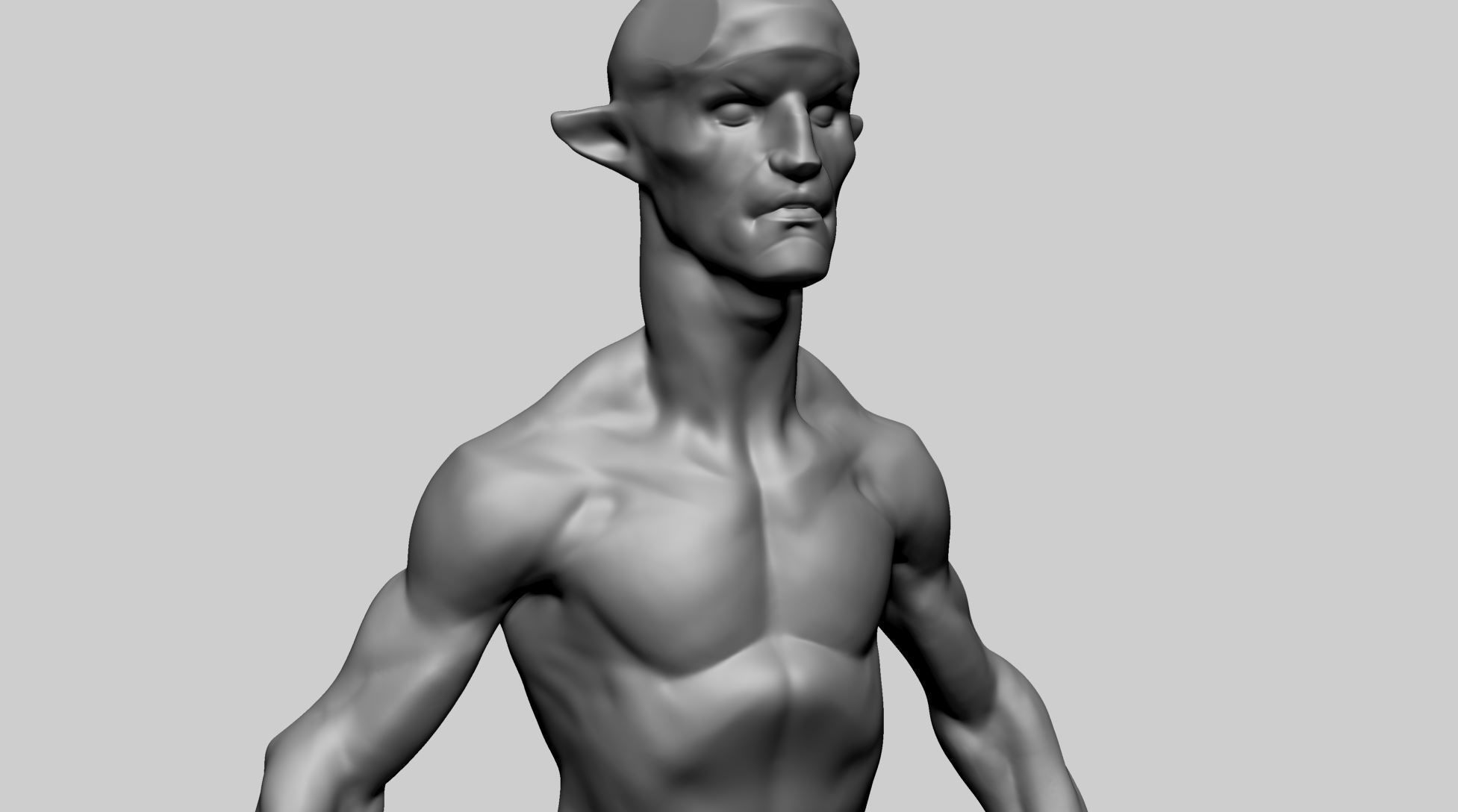 Stylized Creature Upper Body A 3D model_8