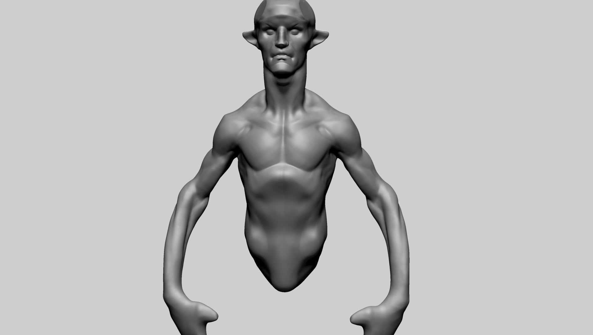 Stylized Creature Upper Body A 3D model_6