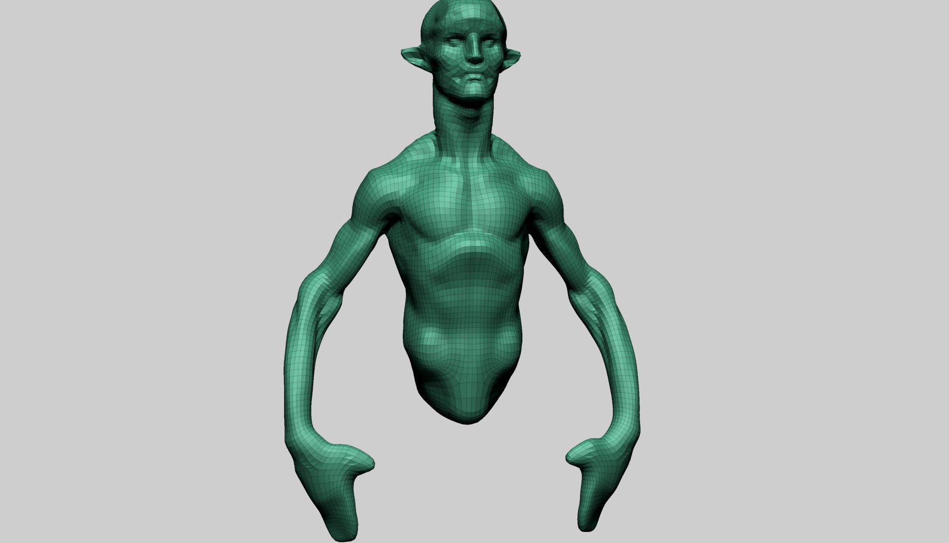 Stylized Creature Upper Body A 3D model_12