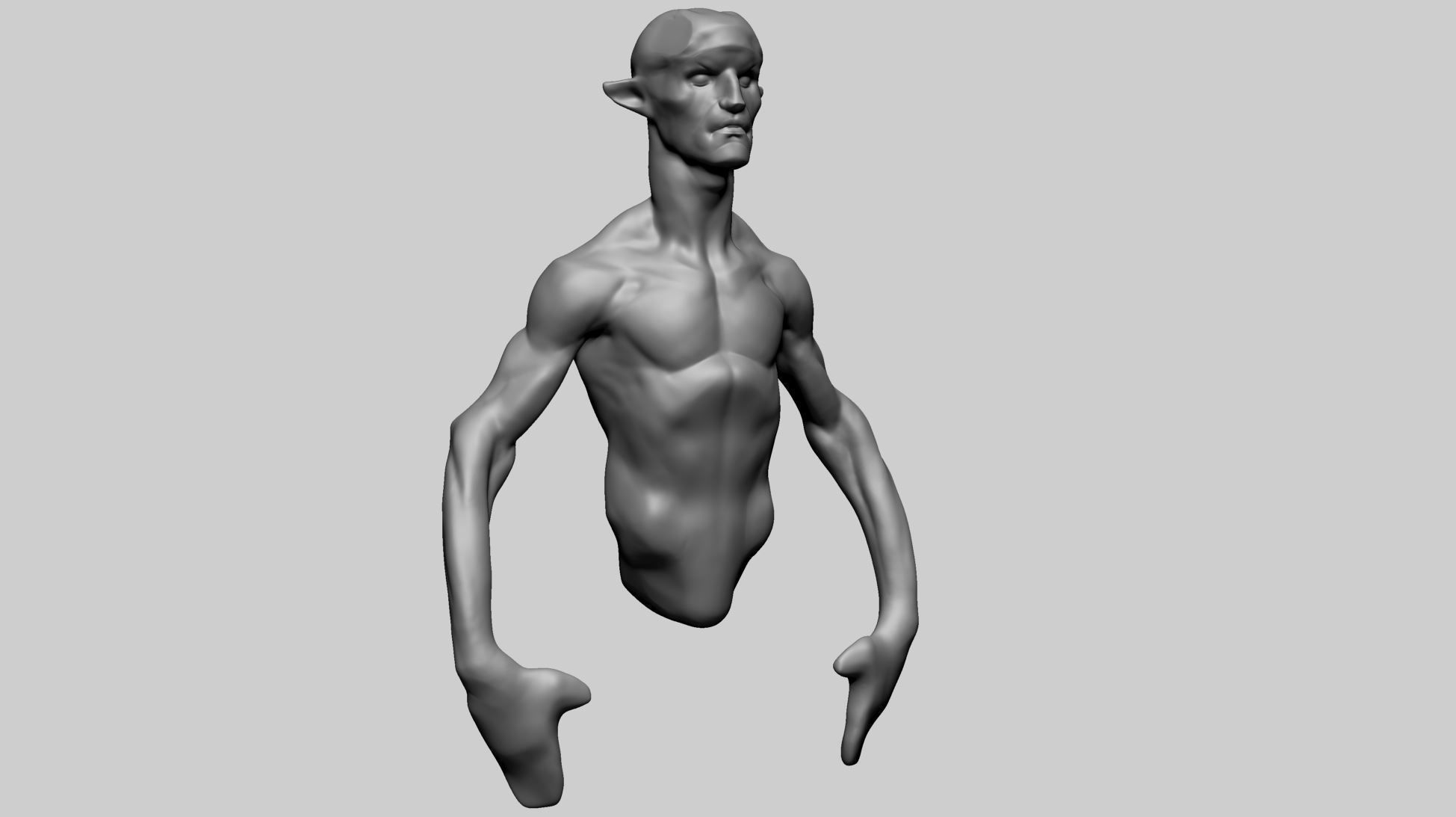 Stylized Creature Upper Body A 3D model_1
