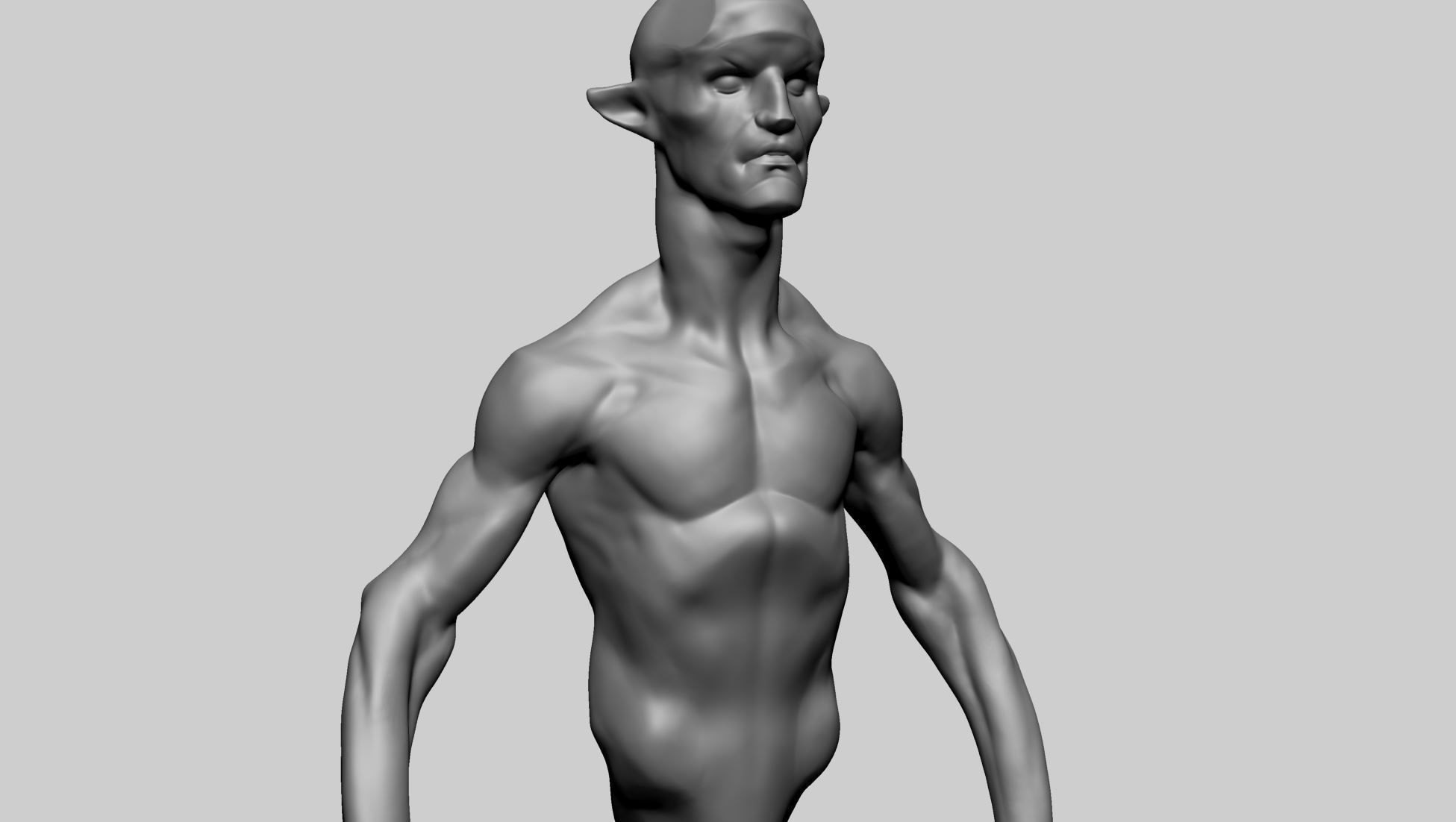 Stylized Creature Upper Body A 3D model_7