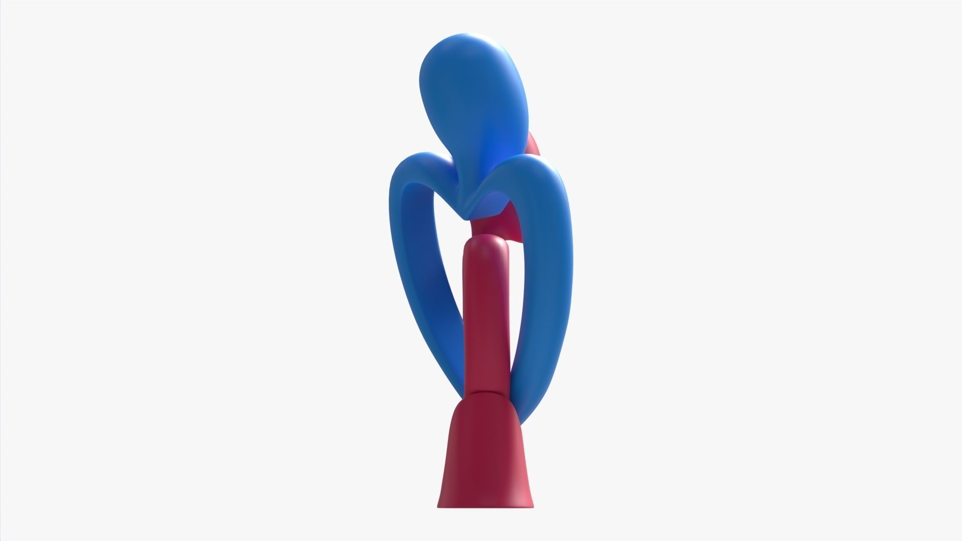 Abstract Ceramic Lovers Figurine Hugging 3D model_5