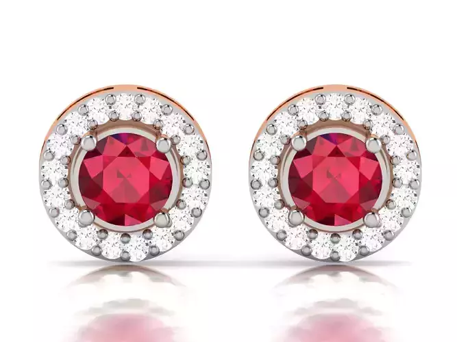 Women studs earrings 3dm render detail