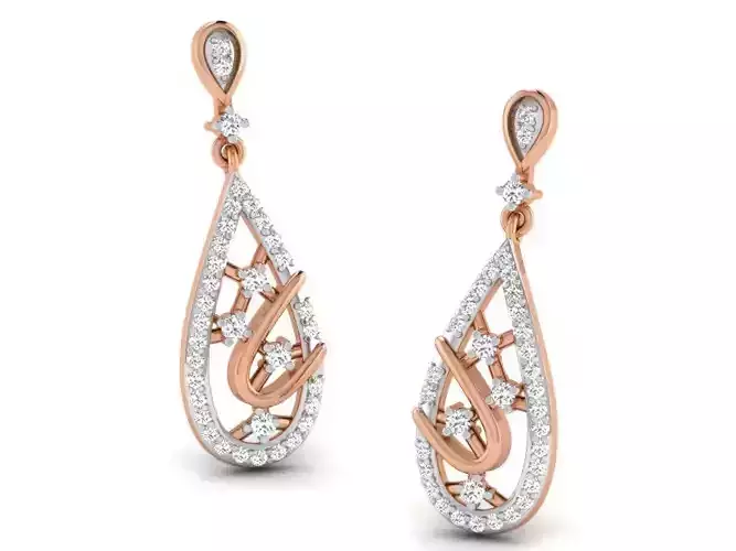 Women drop earrings 3dm render detail 3D print model