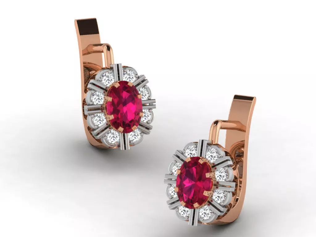Women hoopsandhuggies earrings 3dm render detail 3D print model