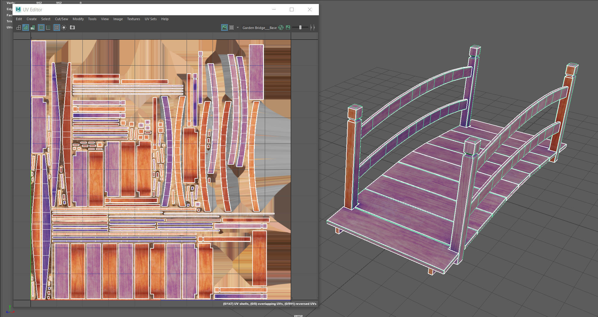 Garden Bridge Low-poly 3D model_10