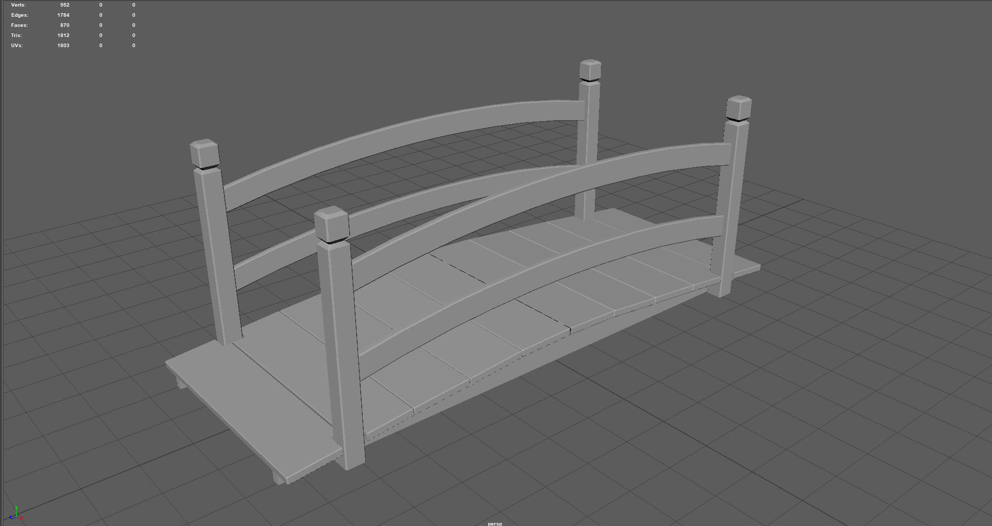 Garden Bridge Low-poly 3D model_5