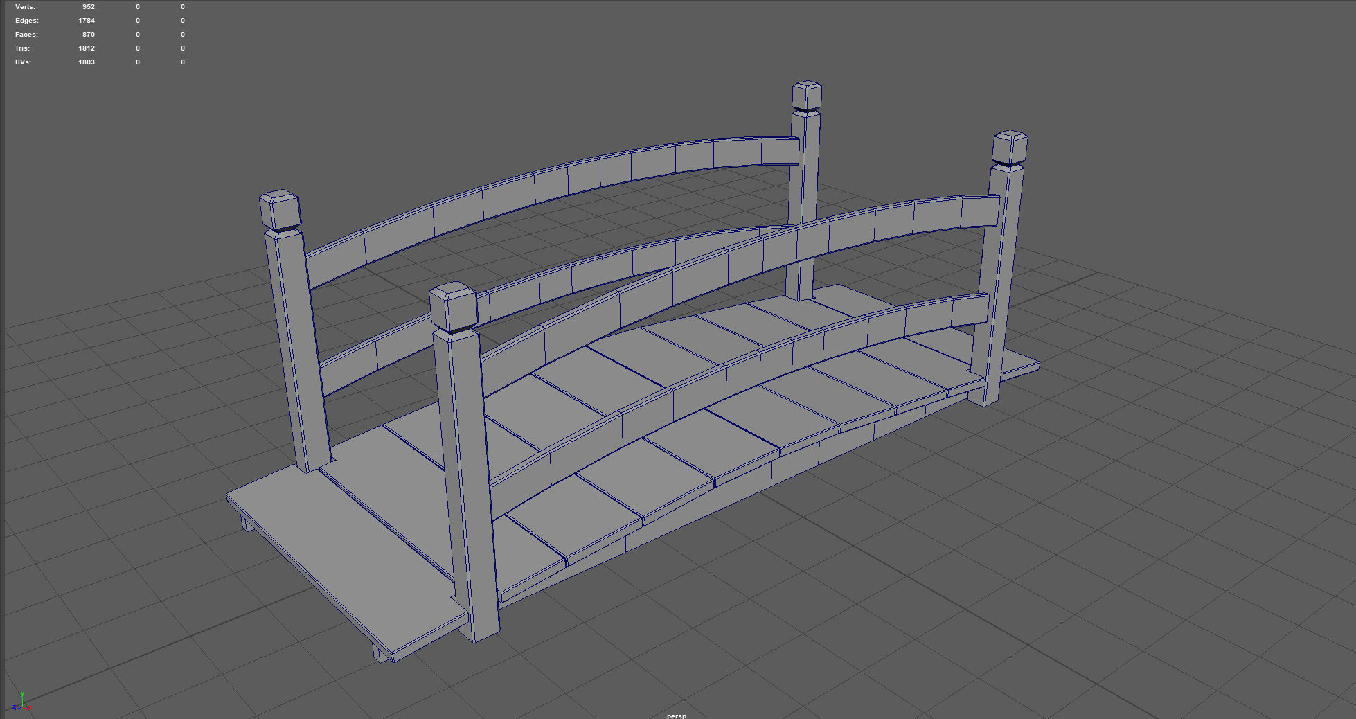 Garden Bridge Low-poly 3D model_6