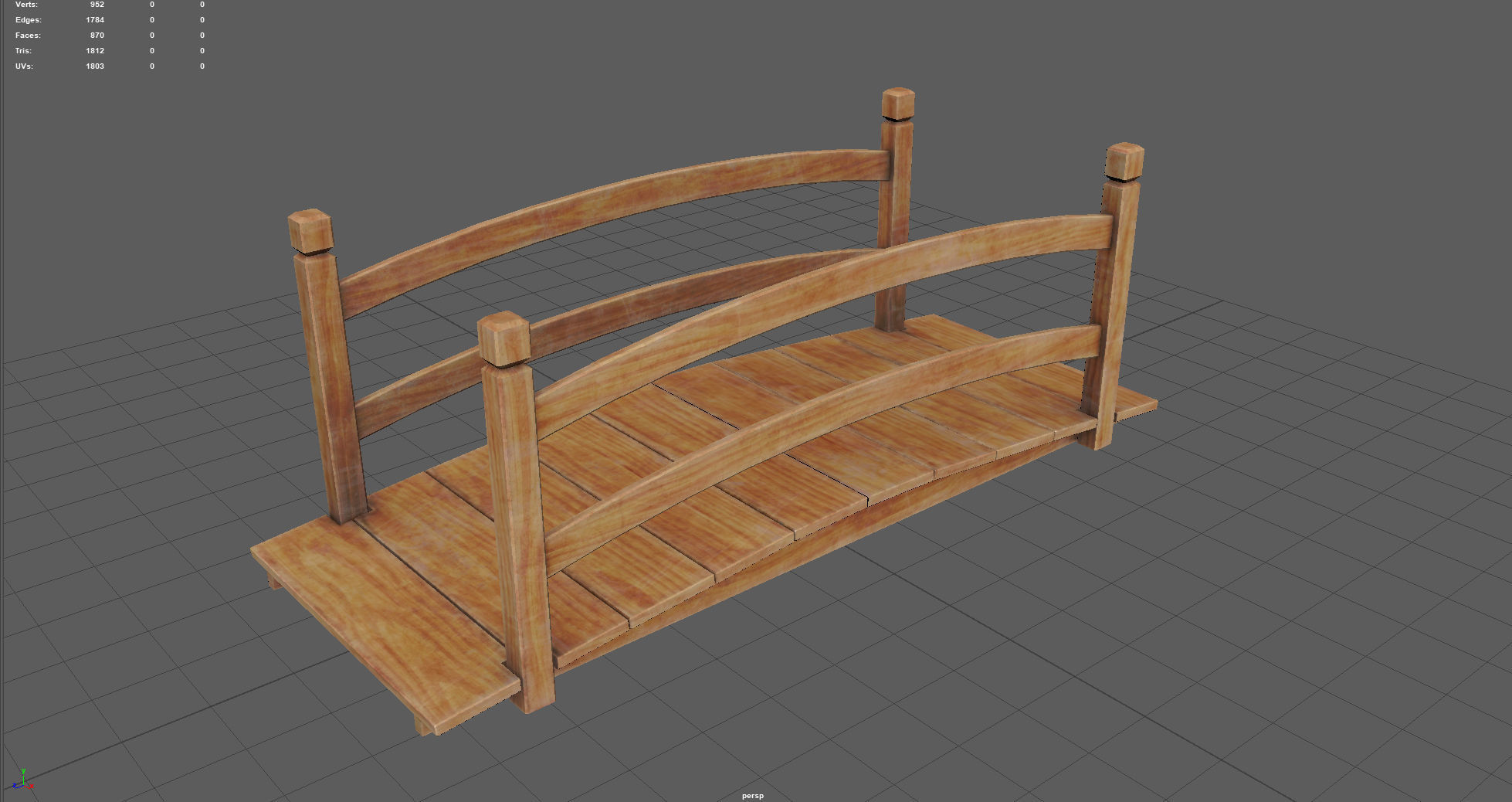 Garden Bridge Low-poly 3D model_4