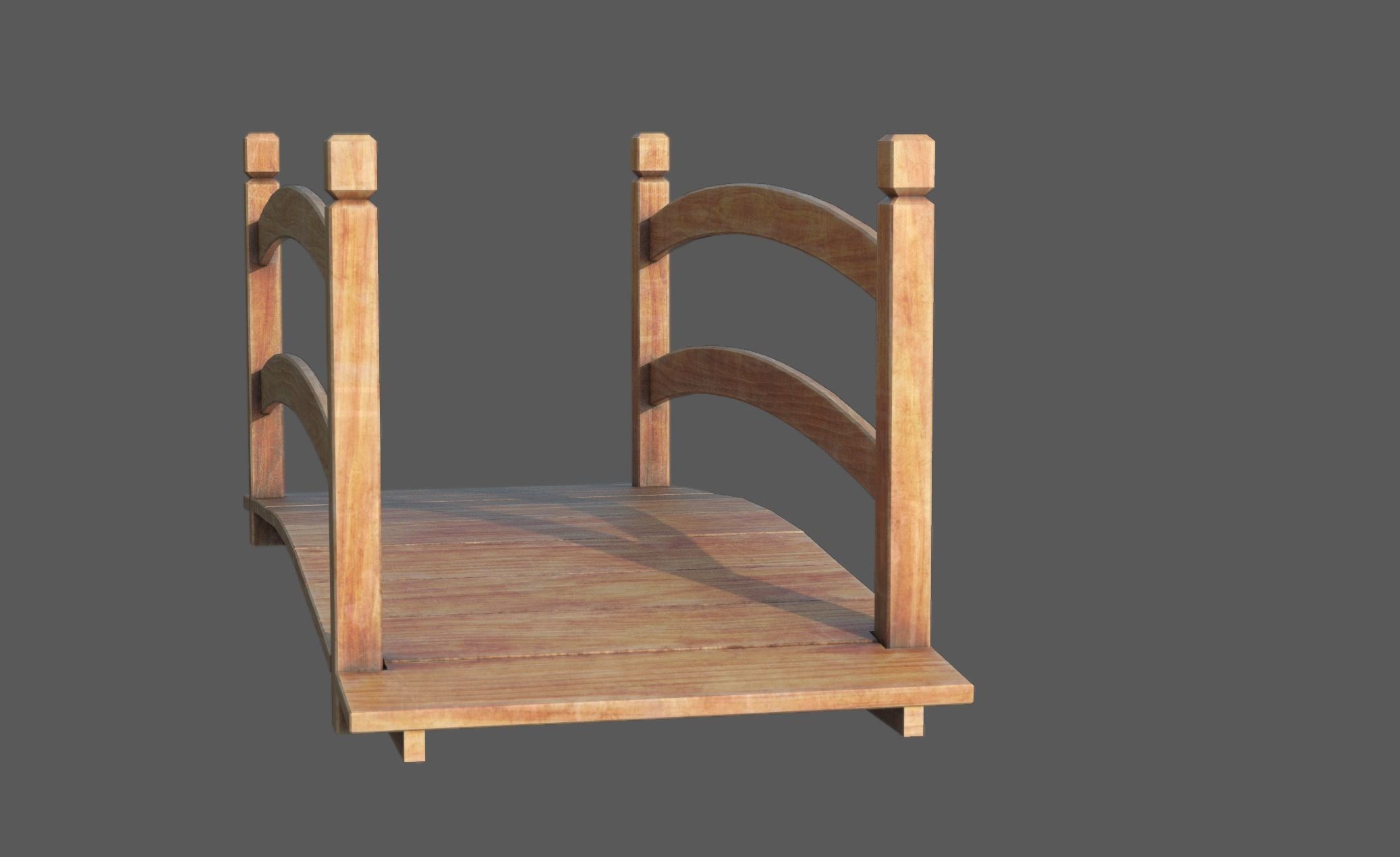 Garden Bridge Low-poly 3D model_2