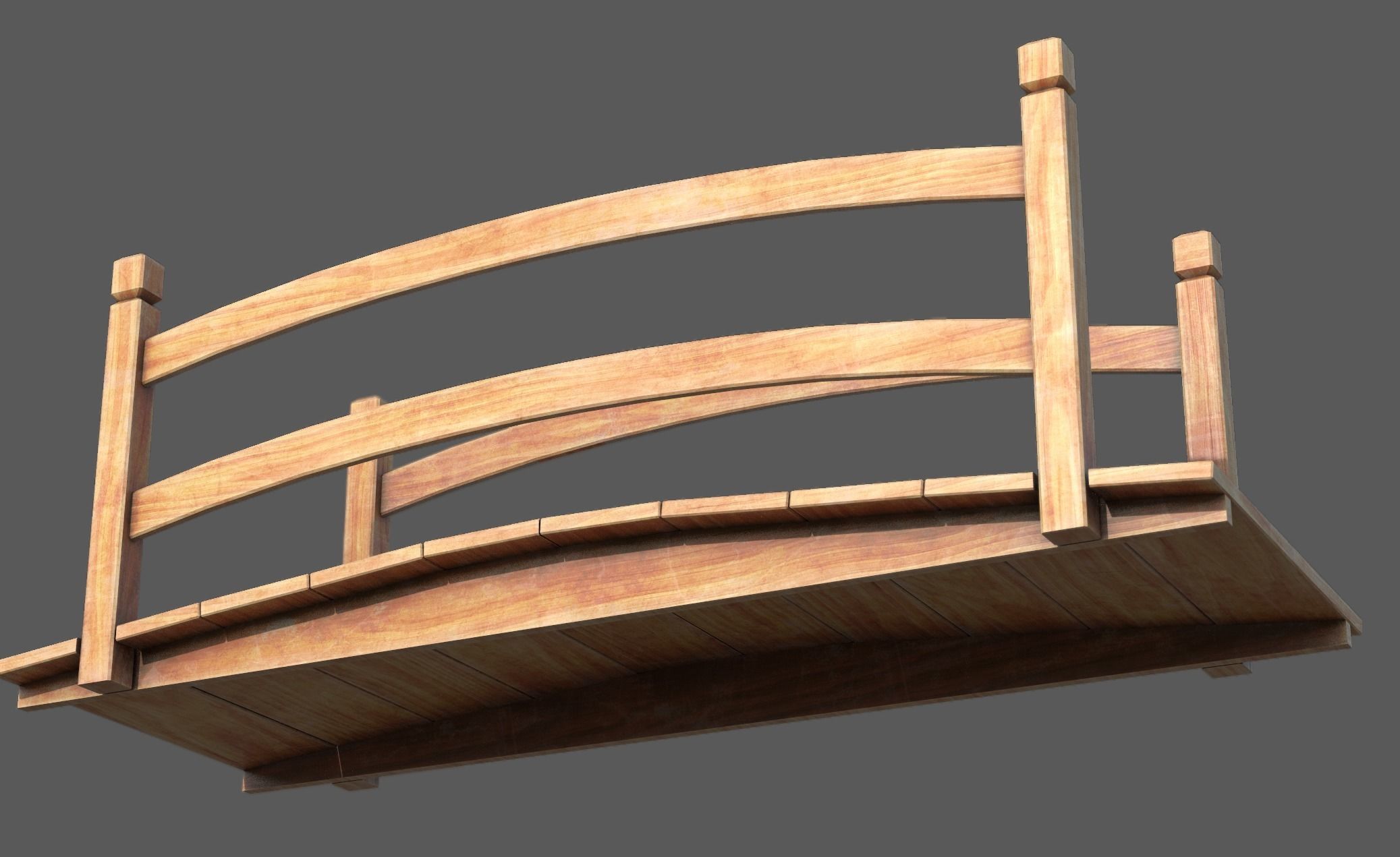 Garden Bridge Low-poly 3D model_3