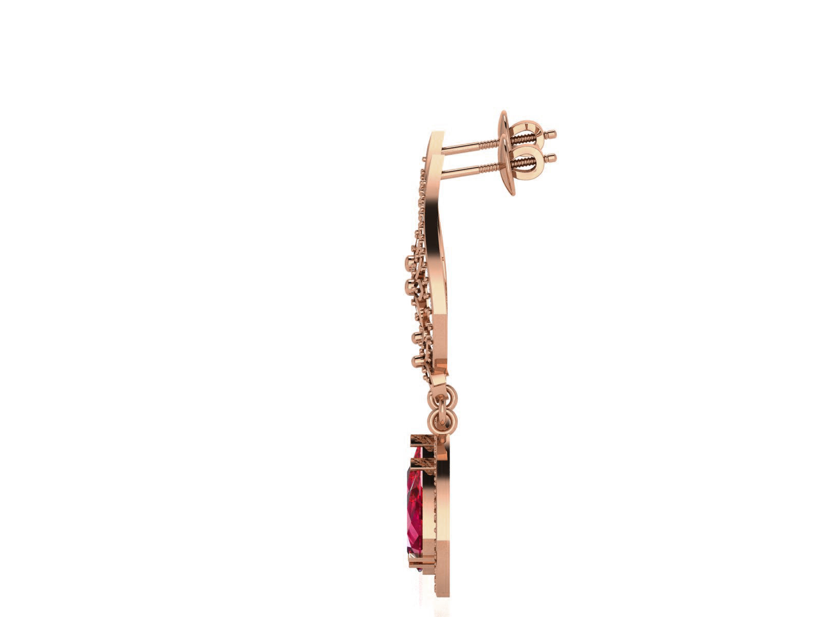 Women drop earrings 3dm render detail 3D print model_3