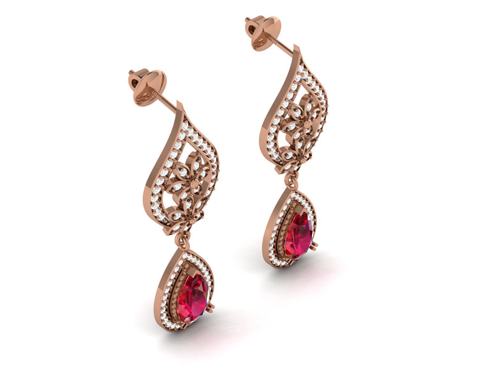 Women drop earrings 3dm render detail 3D print model_2