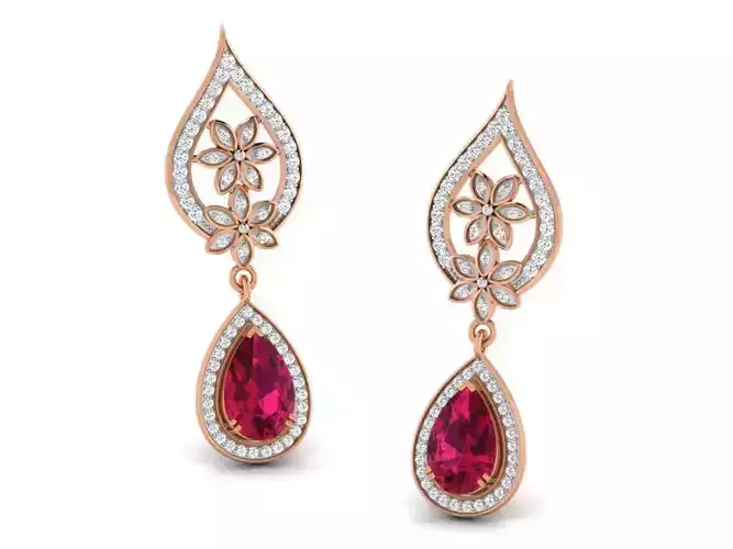 Women drop earrings 3dm render detail 3D print model
