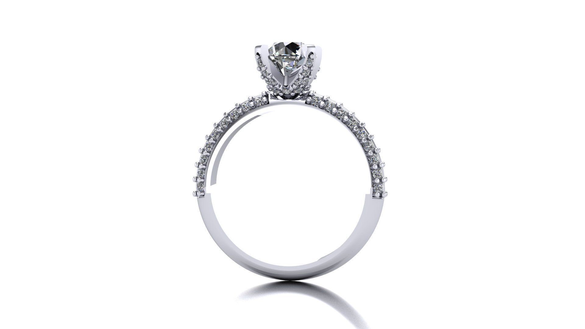 Solitario solitaire diamond engagement ring 3D print model_1