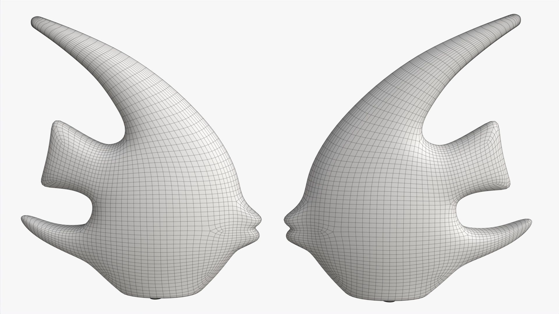 Abstract Fish Ceramic Figurine Set 03 3D model_7