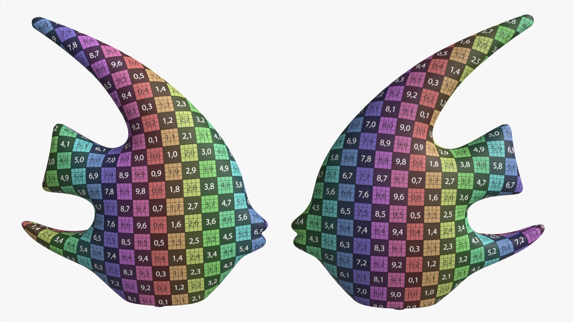 Abstract Fish Ceramic Figurine Set 03 3D model_8