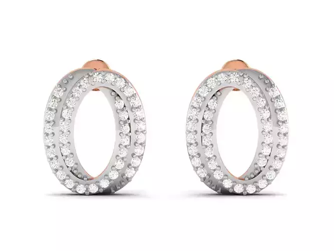 Women studs earrings 3dm render detail