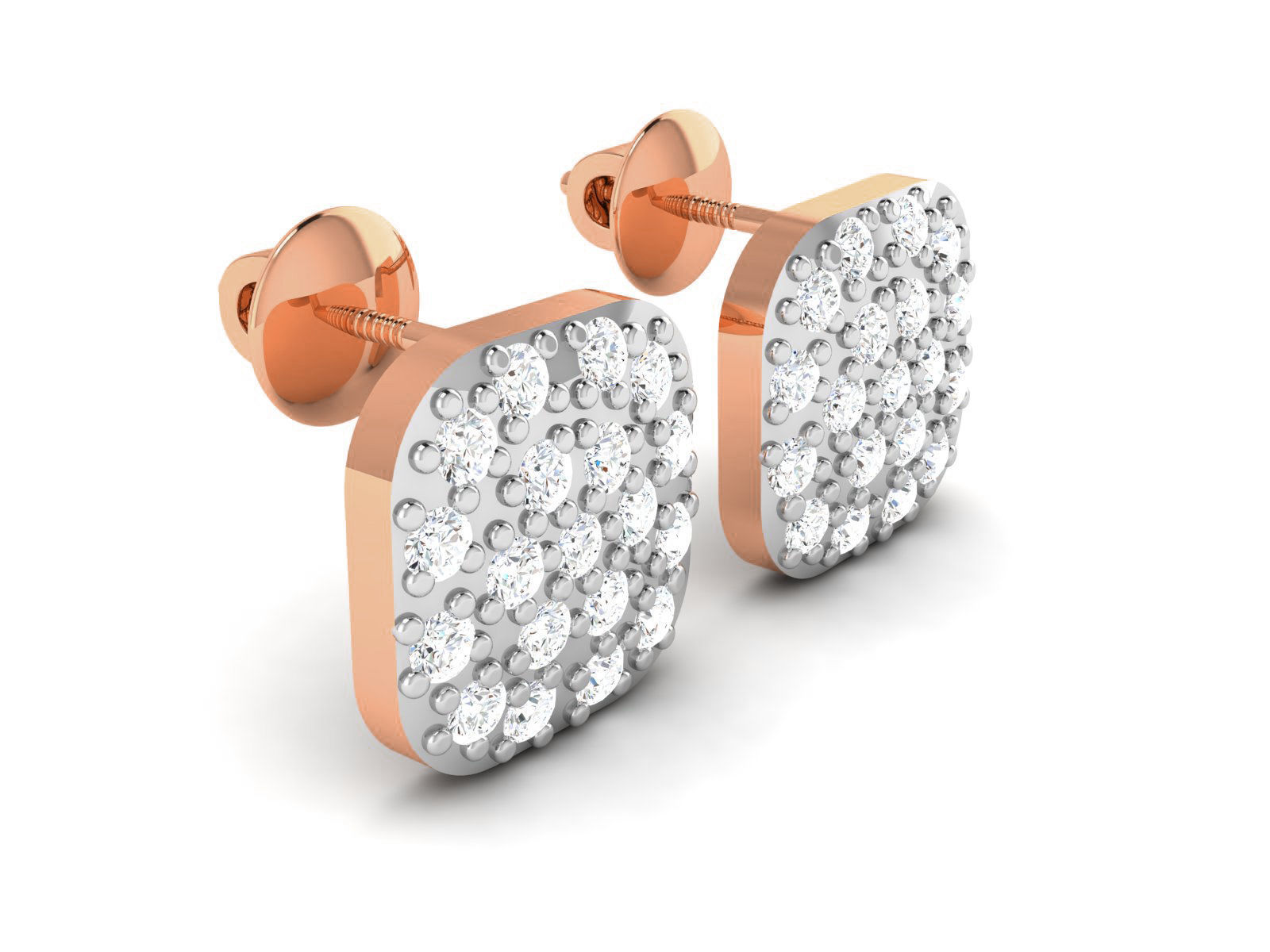 Women studs earrings 3dm render detail 3D print model_3