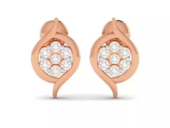 Women studs earrings 3dm render detail